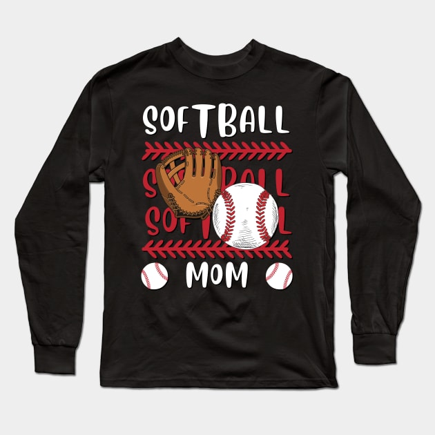 My Favorite Softball Player Calls Me Mom Gift for Softball Mother mommy mama Long Sleeve T-Shirt by BoogieCreates